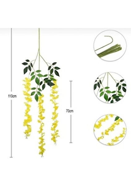 1 Adet Sarkan Sarı Akasya Çiçek 3 Dallı 100 cm Yapay Dekoratif Nişan Düğün Süsleme indirimleri