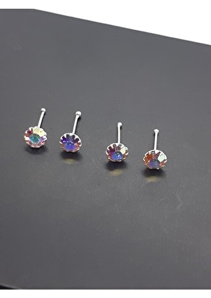 925 Ayar Gümüş Ekonomik 4 Adet (Işıkta Parlayan ve Renk Değiştiren) Taşlı 3 mm Hızma modelleri