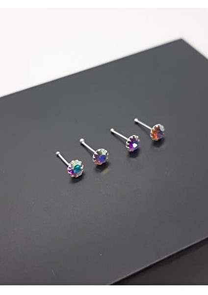 925 Ayar Gümüş Ekonomik 4 Adet (Işıkta Parlayan ve Renk Değiştiren) Taşlı 3 mm Hızma indirimleri