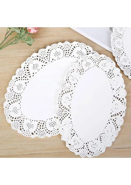 Dantel Pasta Altlığı Oval 36LI 16X23 cm Oval Tabak Pasta Muffin Kek Kurabiye Sunum Altlığı Sunum fiyatları