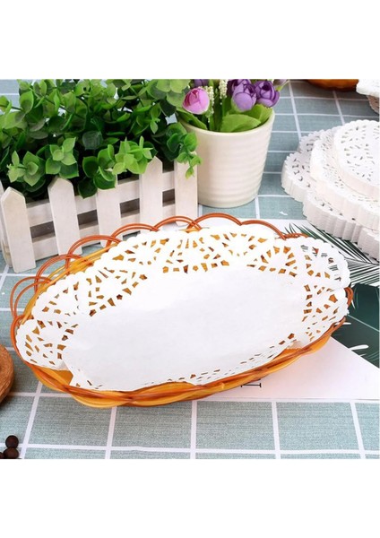 Dantel Pasta Altlığı Oval 36LI 16X23 cm Oval Tabak Pasta Muffin Kek Kurabiye Sunum Altlığı Sunum fırsatları