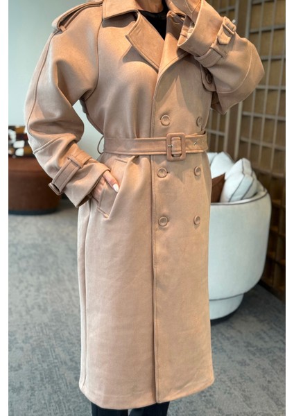 Vizon Uzun Süet Trençkot - 9608 modelleri