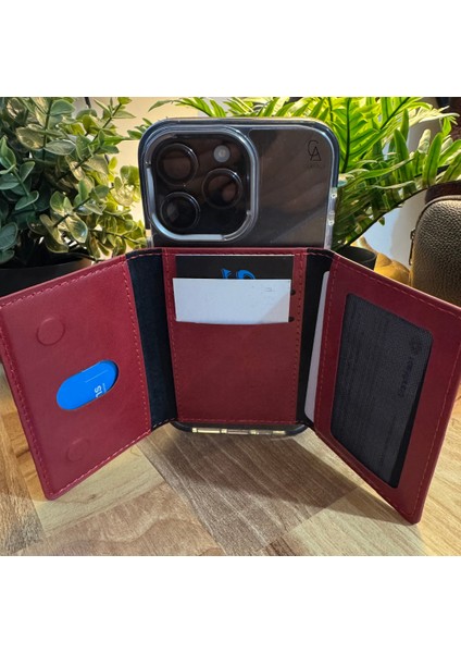 iPhone 17 Air Uyumlu 5 Bölmeli Magsafe Mıknatıslı Deri Kartlık Cüzdan fırsatları