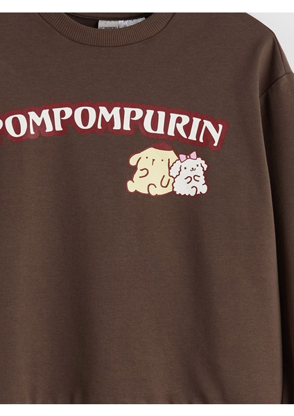 Yeni Sezon Bisiklet Yaka Pompompurin Baskılı Kız Çocuk Sweatshirt modelleri