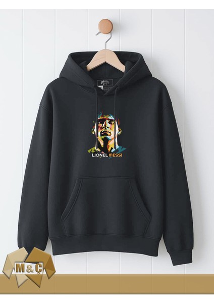 Messi Erkek Kapşonlu Uzun Kollu Sweatshirt Mevsimlik 2 Ip Özel Tasarım Cepli Büyük Beden Hodie