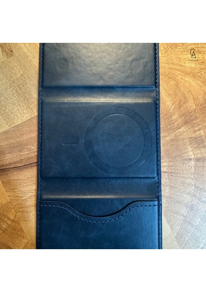 iPhone 17 Air Uyumlu 5 Bölmeli Magsafe Mıknatıslı Deri Kartlık Cüzdan