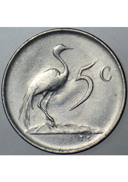 Güney Afrika Cumhuriyeti 5 Cent 1976 Sirkülasyon Hatıra. Çilaltı fiyatları