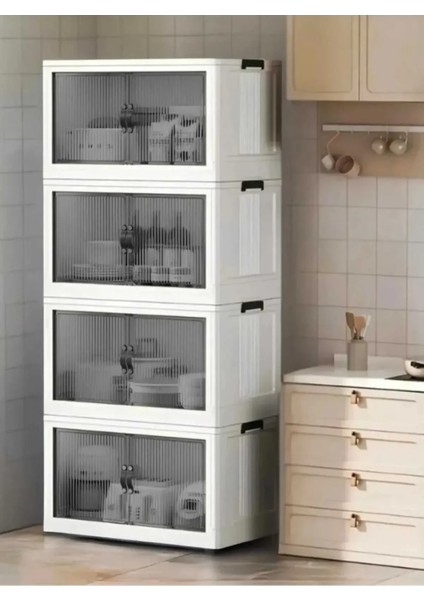 Barones 4 Katlı Katlanır Portatif Çok Amaçlı Raf Mutfak, Banyo, Balkon Için Pratik Düzenleyici