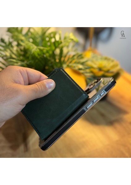 iPhone 17 Air Uyumlu 5 Bölmeli Magsafe Mıknatıslı Deri Kartlık Cüzdan