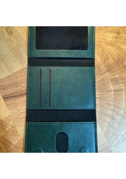 iPhone 17 Air Uyumlu 5 Bölmeli Magsafe Mıknatıslı Deri Kartlık Cüzdan