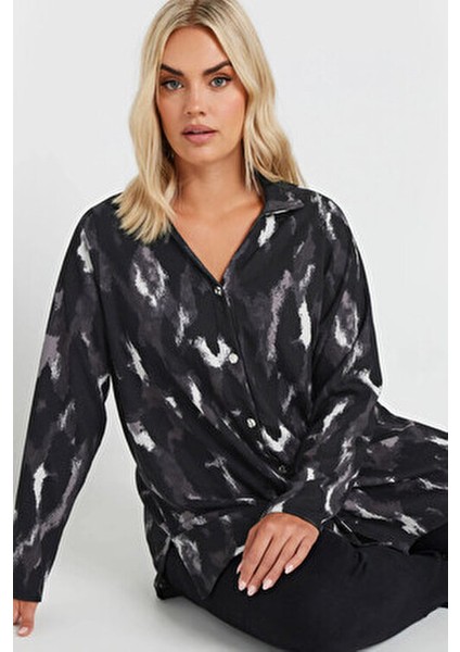 Desenli V Yaka Uzun Kollu Kadın Gömlek 322165 Büyük Beden için Modern Tasarım fiyatları