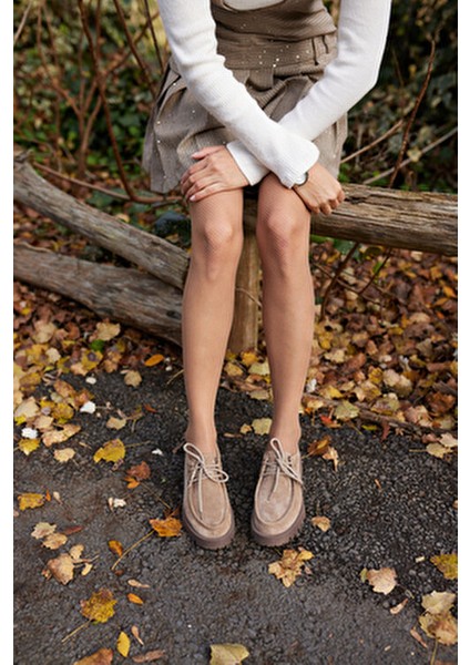 Kristel Kadın Kum Suet Bagcıklı Loafer Ayakkabi fırsatları