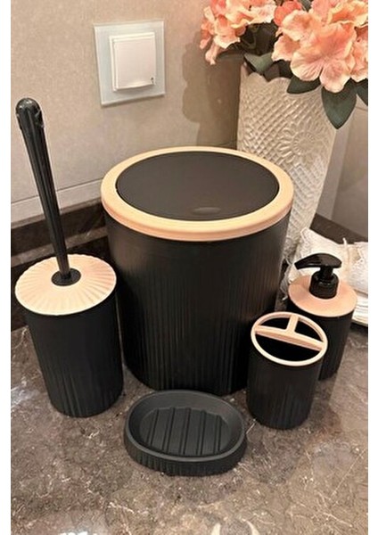5'li Banyo Seti Siyah Yerli Üretim