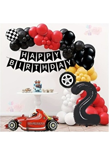 Formula Yarış Arabası Folyo Balon Doğum Günü Balonları Parti Kutlama