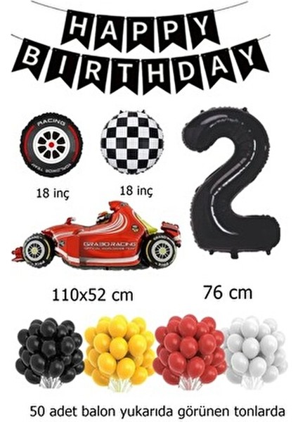 Formula Yarış Arabası Folyo Balon Doğum Günü Balonları Parti Kutlama fiyatları
