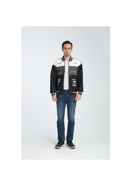 Erkek Oversize Baskılı Motorcu Yarışçı Mont Kolej Ceket modelleri