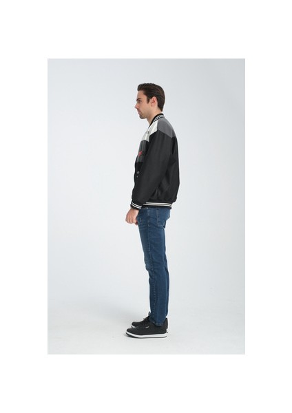 Erkek Oversize Baskılı Motorcu Yarışçı Mont Kolej Ceket fırsatları