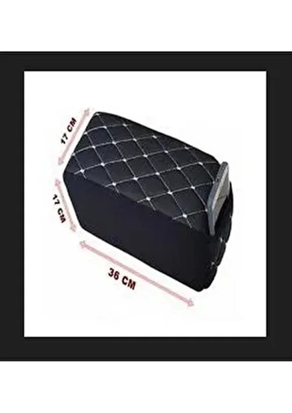 Lüks Oto Sünger Kolçak Kol Dayama Siyah Deri-Kırmızı Desen Koltuk Arası Vidasız Montaj-Cepli fiyatları