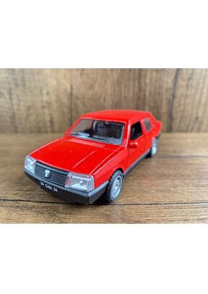 Kırmızı Doğan Şahin Metal Çek Bırak Oyuncak Araba Tofaş Şahin Model Araç Kapıları Açılır
