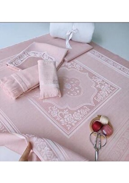 Etamin Işlemelik Pano Seccade, Bohça, El Yüz ve Mutfak Havlusu 4'lü Kanaviçe Seti