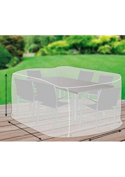 Bahçe Mobilya Brandası Su Geçirmez Gri 260x160x80 cm Masa Sandalye Koruma Kılıfı fiyatları