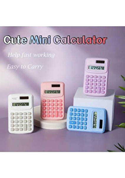 Mini Renkli Hesap Makinesi Küçük Boy Pembe 1 Adet fiyatları