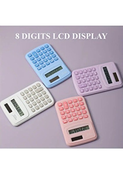 Mini Renkli Hesap Makinesi Küçük Boy Pembe 1 Adet modelleri