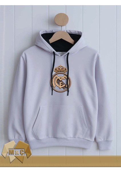 Real Madrid Erkek Kapşonlu Uzun Kollu Sweatshirt Mevsimlik 2 Ip Özel Tasarım Cepli Büyük Beden Hodie
