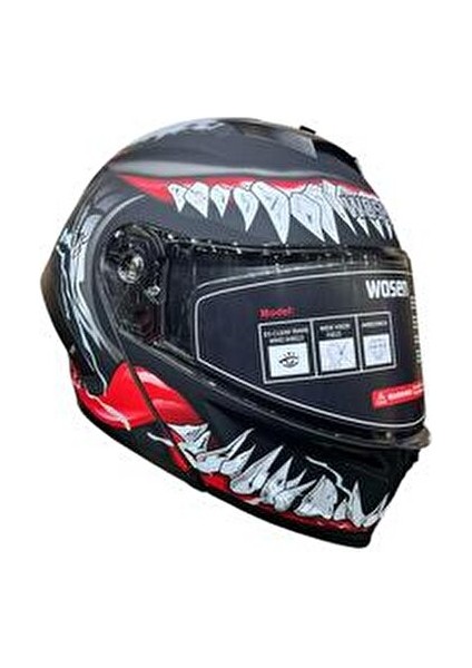 Mototez Çeneden Açılır Motosiklet Kaskı Wosen WS-202