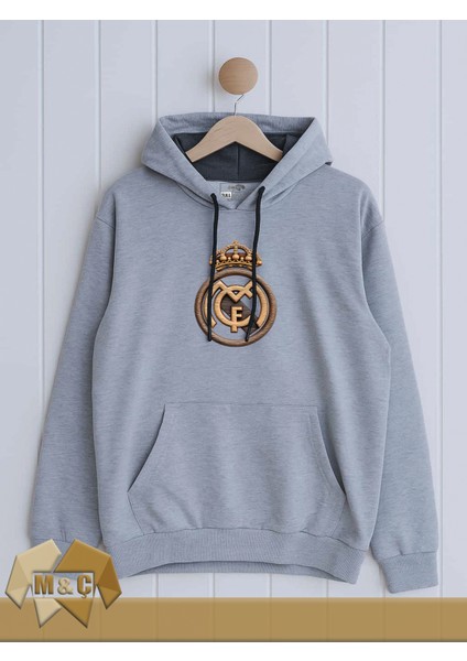 Real Madrid Erkek Kapşonlu Uzun Kollu Sweatshirt Mevsimlik 2 Ip Özel Tasarım Cepli Büyük Beden Hodie