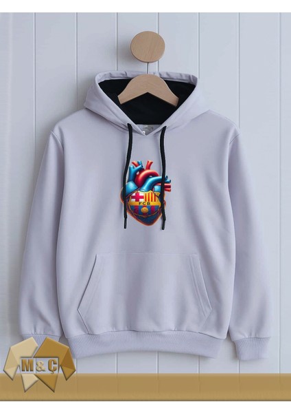 Barcelona 21 Erkek Kapşonlu Uzun Kollu Sweatshirt Mevsimlik Özel Tasarım Cepli Büyük Beden Hodie
