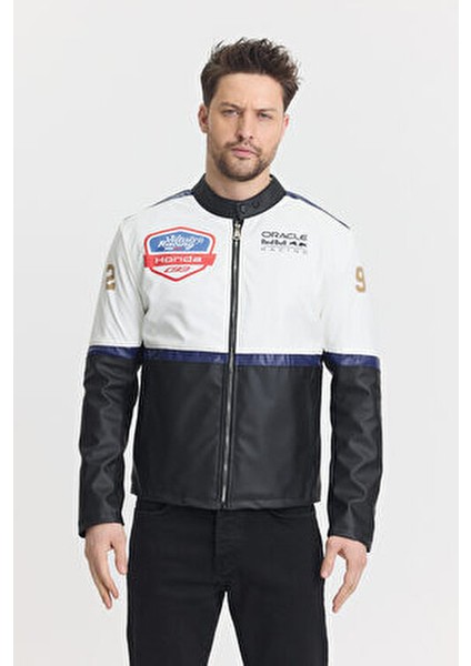 Erkek Oversize Motorcu Mont Şeritli Garnili Kolej Mont Yarışçı Erkek Ceket modelleri