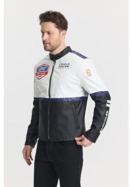 Erkek Oversize Motorcu Mont Şeritli Garnili Kolej Mont Yarışçı Erkek Ceket indirimleri