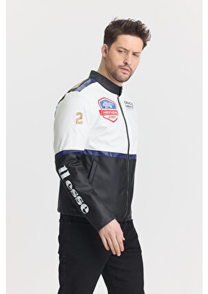 Erkek Oversize Motorcu Mont Şeritli Garnili Kolej Mont Yarışçı Erkek Ceket