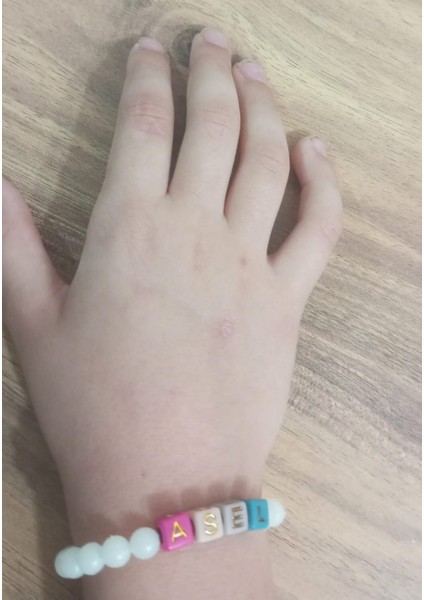 Isimli Bileklik Karanlıkta Parlayan Boncuklu ve Nazar Boncuklu