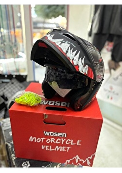 Wosen Ece Sertifikalı Güneş Gözlüklü Çene Açılır Premium Motosiklet Kaskı fiyatları