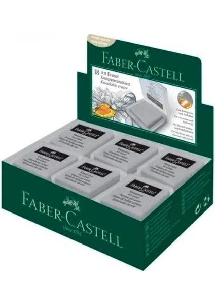 Faber Castell Plastik Kutulu Gri Hamur Silgi 18'li Paket