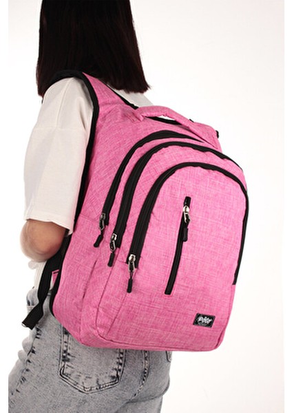 My Polo 8870 Yarasa Model Okul Çantası Sırt Çantası Ortopedik Suya Dayanıklı Pembe