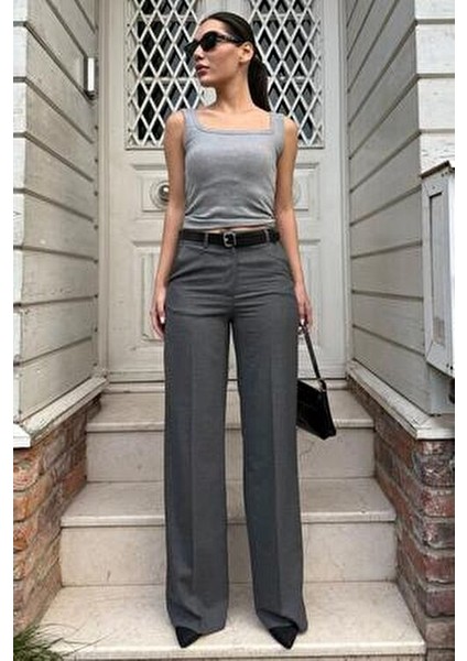 Antrasit Yüksek Bel Kumaş Pantolon MG2285