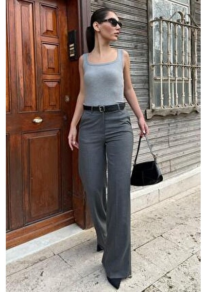 Antrasit Yüksek Bel Kumaş Pantolon MG2285 indirimleri