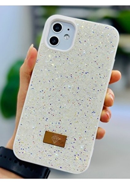 Iphone 12 ve 12 Pro Uyumlu Elmas Tasarımlı Taşlı Işıltılı Parlak Pırlanta Silikon Kılıf