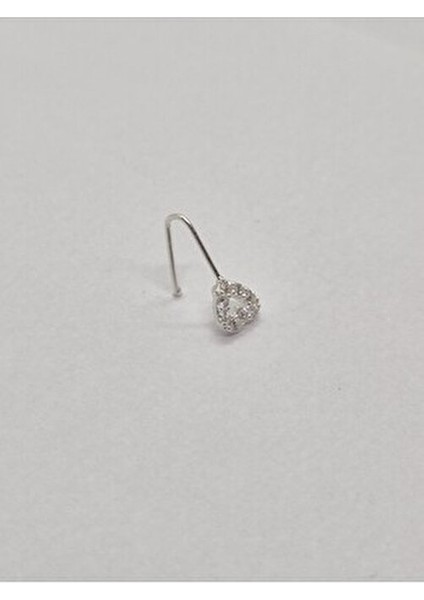 925 Ayar Gümüş Zirkon Taşlı Sıkıştırmalı Fake Deliksiz ''kalp'' Hızma fırsatları