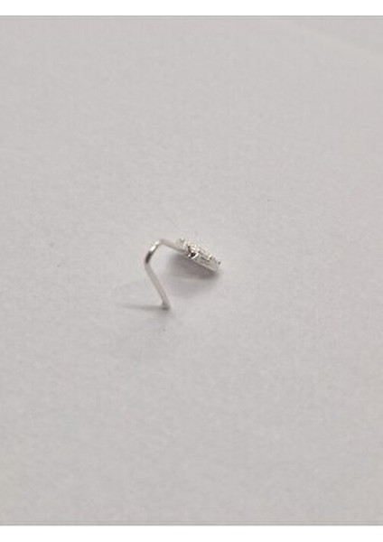 925 Ayar Gümüş Zirkon Taşlı Sıkıştırmalı Fake Deliksiz ''kalp'' Hızma