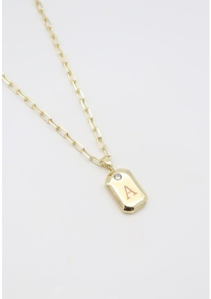 14 K Altın Kaplama Harf Kolyeler- A Harfi
