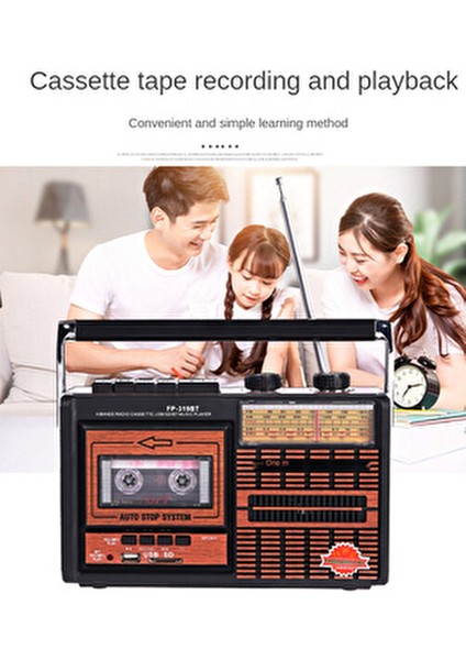 Fp 319BT Bluetooth Hoparlör Retro USB Kart Fm Radyo Kaset Teyp Çalar Playback Pilli Müzik Player fırsatları
