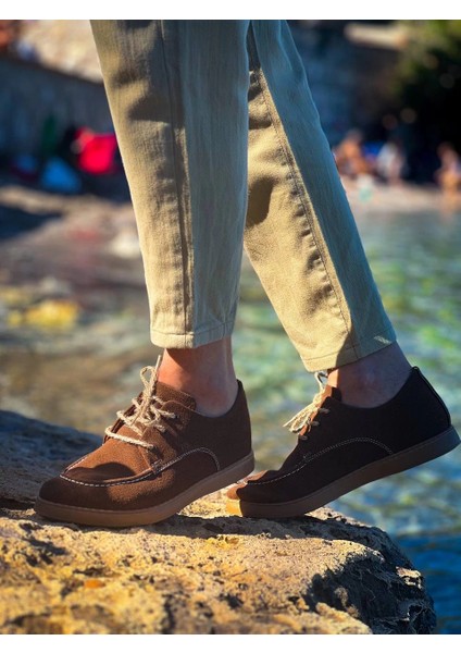 Zrk-X5 Kahve Süet Bağcıklı Günlük Erkek Casual Ayakkabı modelleri