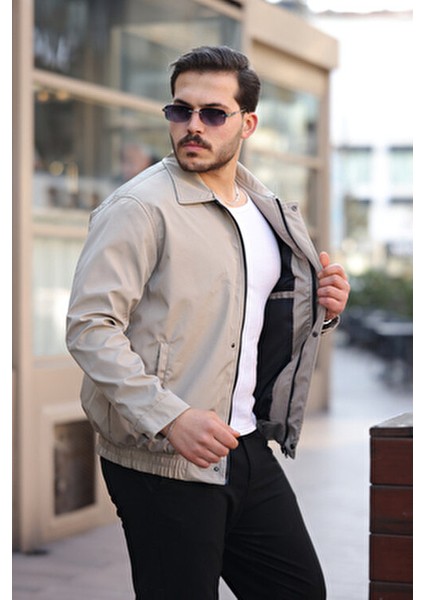 Erkek Su ve Rüzgar Geçirmez Oversize Rahat Kesim Bel Lastikli Astarlı Mevsimlik Mont fiyatları