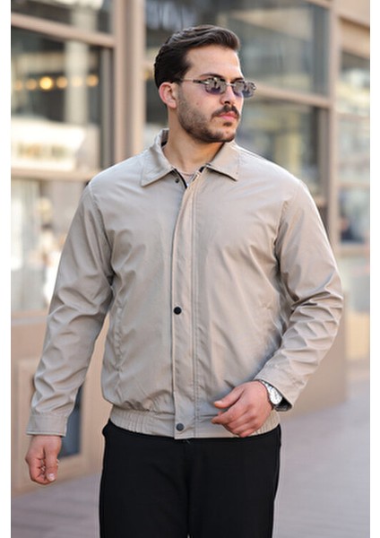 Erkek Su ve Rüzgar Geçirmez Oversize Rahat Kesim Bel Lastikli Astarlı Mevsimlik Mont fırsatları