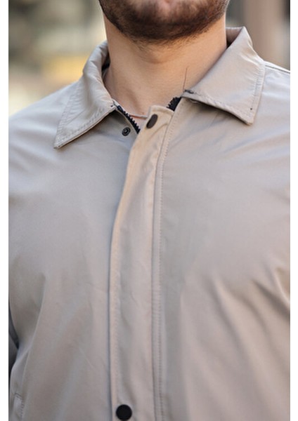 Erkek Su ve Rüzgar Geçirmez Oversize Rahat Kesim Bel Lastikli Astarlı Mevsimlik Mont indirimleri