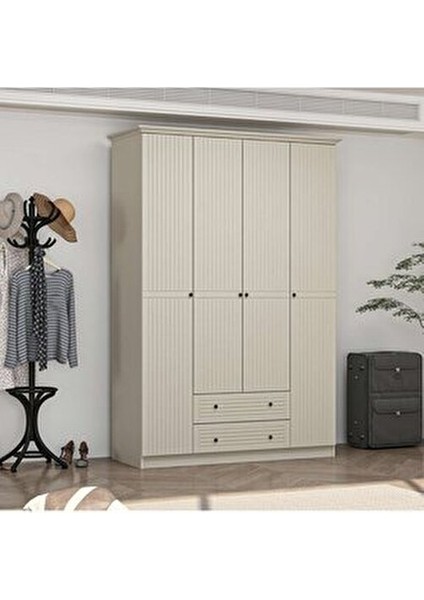 Bona Avangart 4 Mebran Kapaklı 2 Çekmeceli Gardırop - Kumtaşı modelleri